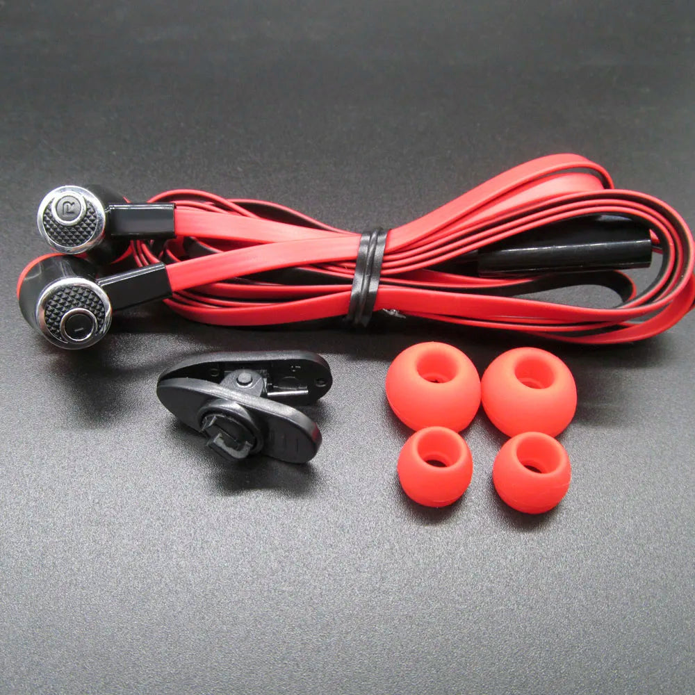 3.5mm Wired In-Ear Headphones with Microphone – Stereo Sound, Flat Tangle-Free Cable, Noise Isolation