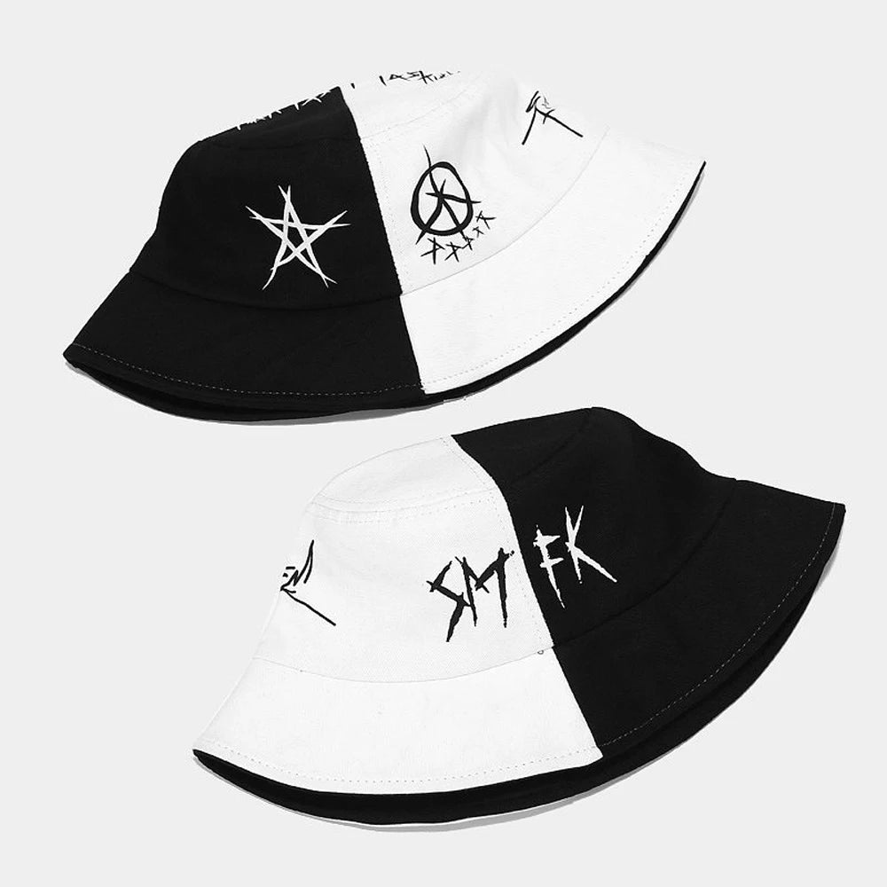 Summer Cotton Bucket Hat - Graffiti Design