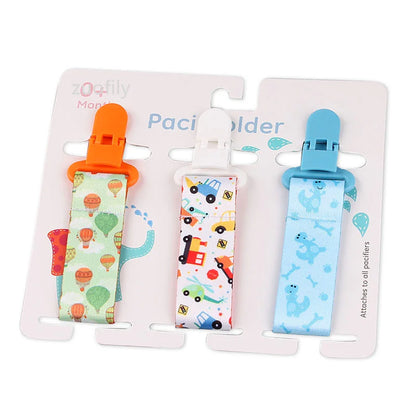 Baby Pacifier Clip Set – 3 Pieces Polyester Clips, 26 cm Length