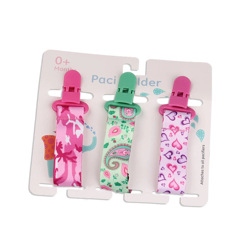 Baby Pacifier Clip Set – 3 Pieces Polyester Clips, 26 cm Length