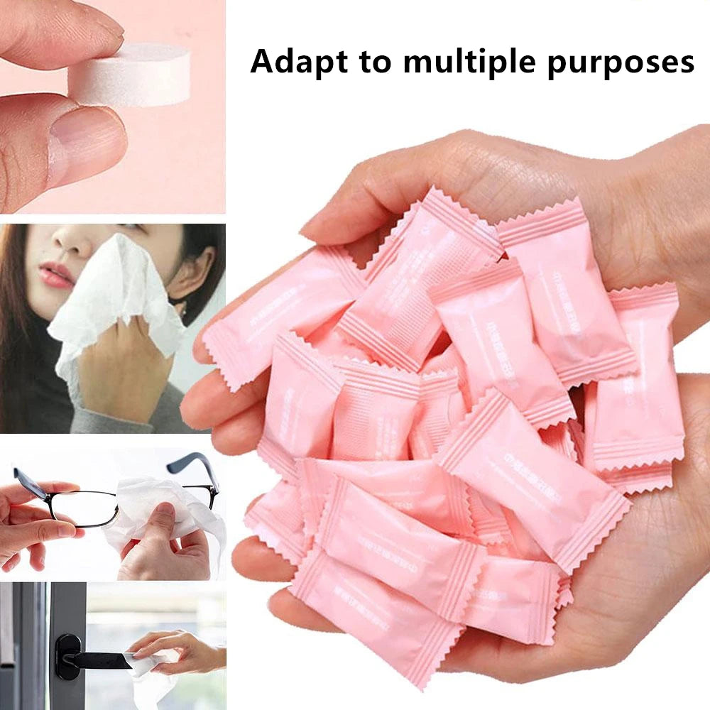 Disposable Mini Compressed Face Towels – Quick Absorb Non-Woven Travel Wipes, 20/50 pcs