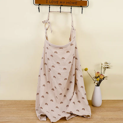 Breathable Cotton Baby Nursing Cover – Maternity Breastfeeding Shawl and Stroller Blanket, 100 × 60 cm