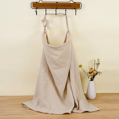 Breathable Cotton Baby Nursing Cover – Maternity Breastfeeding Shawl and Stroller Blanket, 100 × 60 cm