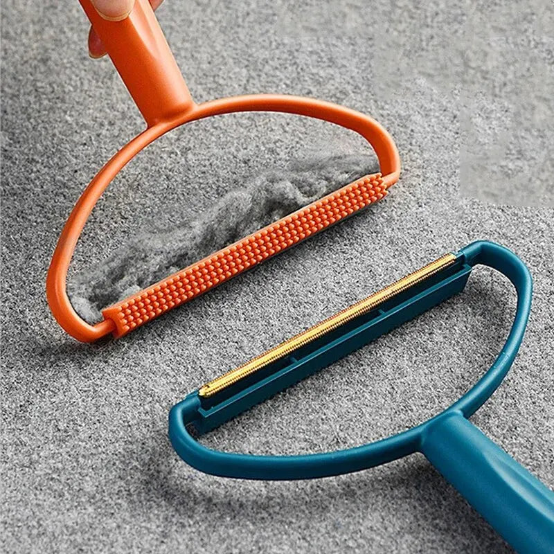 Portable Lint Remover Brush – Double-Sided Copper Blade for Pet Hair, Fabric & Carpet