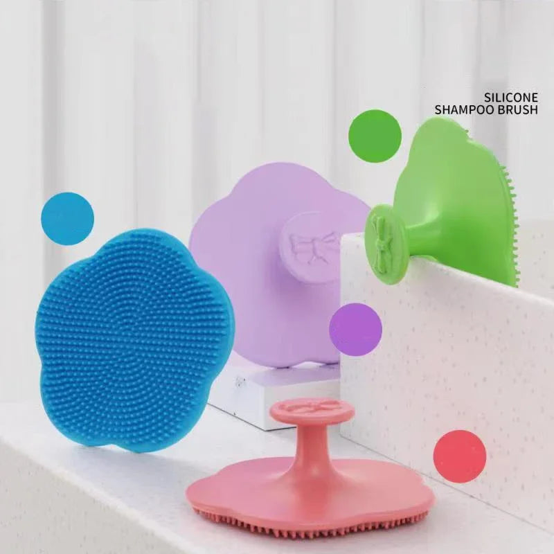 Silicone Baby Bath and Shampoo Brush – Floral Design, Safe for 1-3 Years