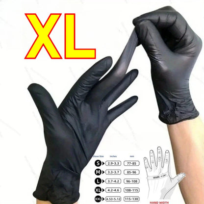 Black Nitrile Disposable Gloves – Powder-Free, Touch Screen Compatible, Waterproof – 100pcs Box