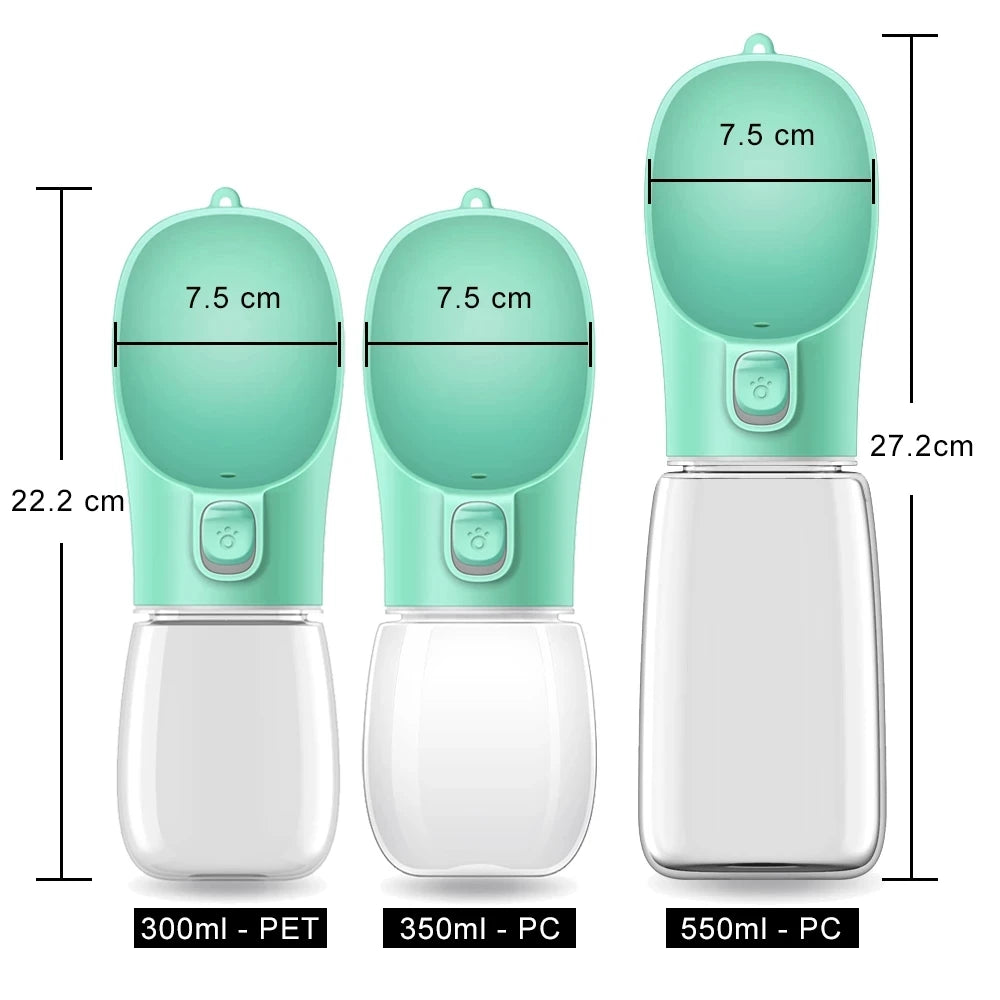Portable Dog Water Bottle – Eco-Friendly PC Plastic Pet Water Dispenser with Lanyard – 300ml, 350ml, 550ml
