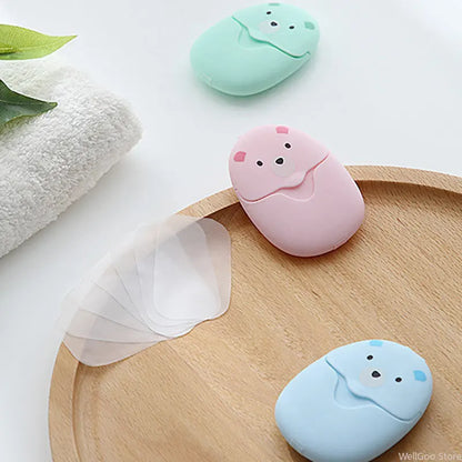 Disposable Cartoon Soap Sheets – Portable Hand Wash Paper – 50 Pieces