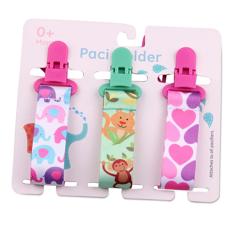 Baby Pacifier Clip Set – 3 Pieces Polyester Clips, 26 cm Length