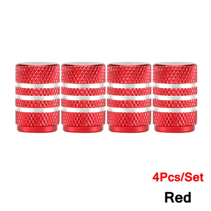 Aluminium Wheel Air Valve Covers – 4pcs Set with O-Ring Seal, Multi-Color