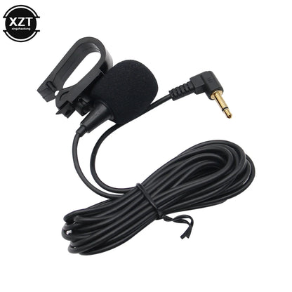 3.5mm External Car Microphone – Wired Condenser Mic with Clip for Bluetooth Head Units