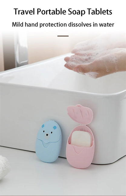 Disposable Cartoon Soap Sheets – Portable Hand Wash Paper – 50 Pieces