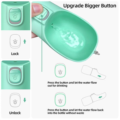 Portable Dog Water Bottle – Eco-Friendly PC Plastic Pet Water Dispenser with Lanyard – 300ml, 350ml, 550ml
