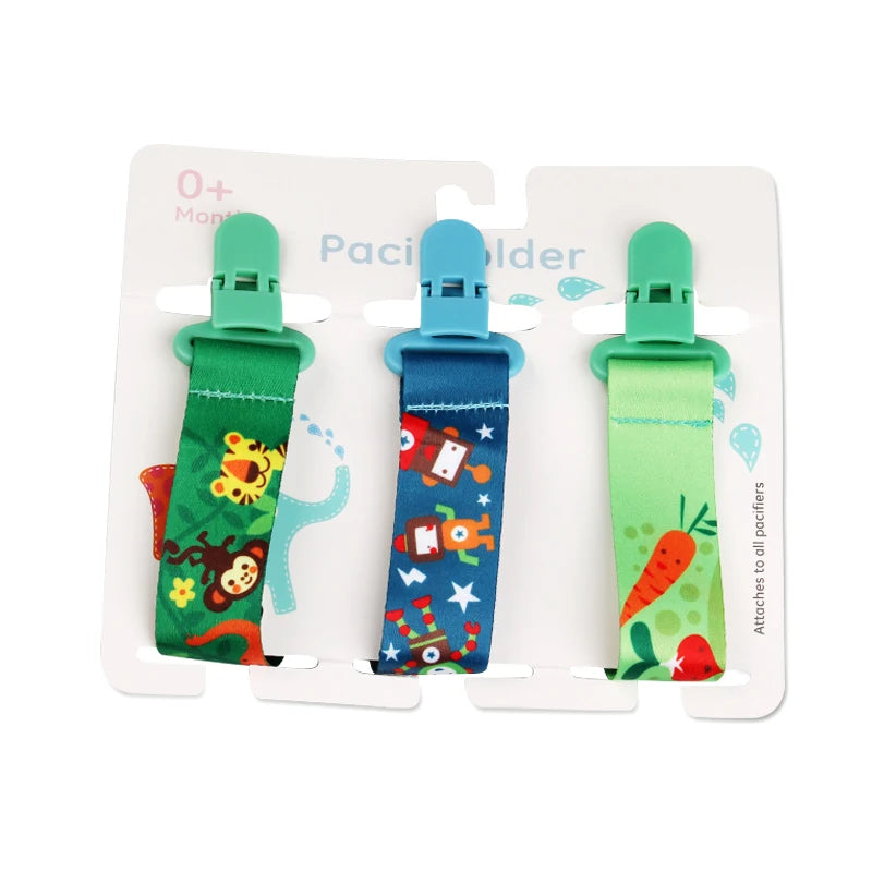 Baby Pacifier Clip Set – 3 Pieces Polyester Clips, 26 cm Length