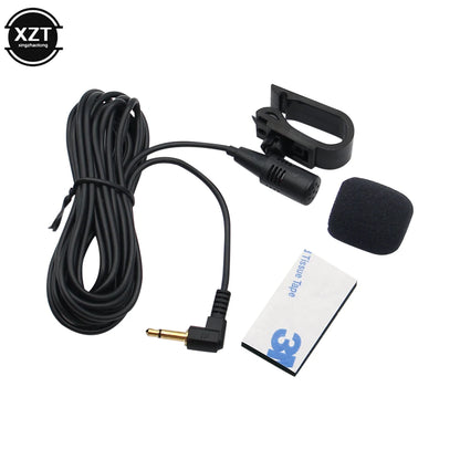 3.5mm External Car Microphone – Wired Condenser Mic with Clip for Bluetooth Head Units