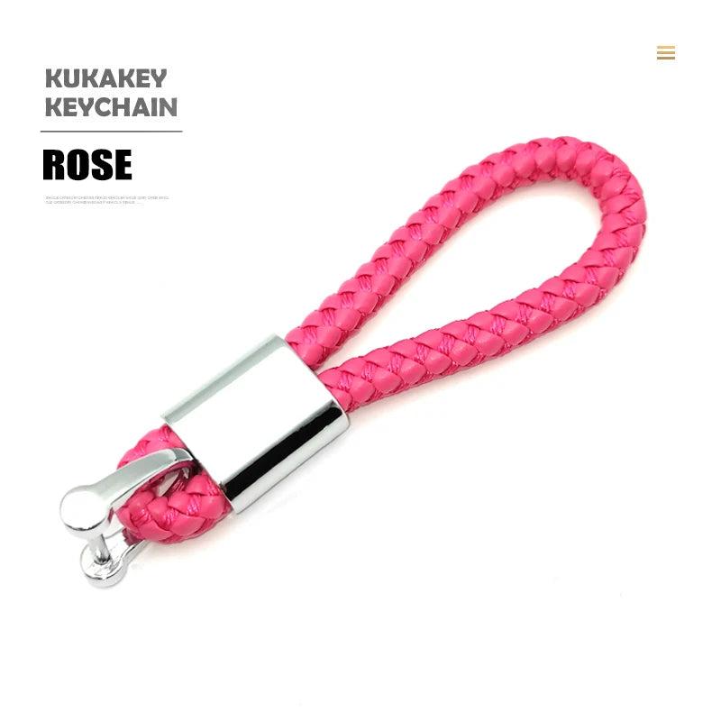 Fashion Retro Leather and Zinc Alloy Keychain – Handwoven Charm for Women