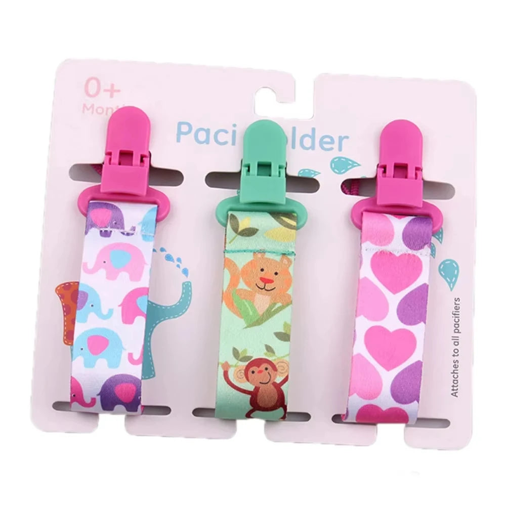 Baby Pacifier Clip Set – 3 Pieces Polyester Clips, 26 cm Length