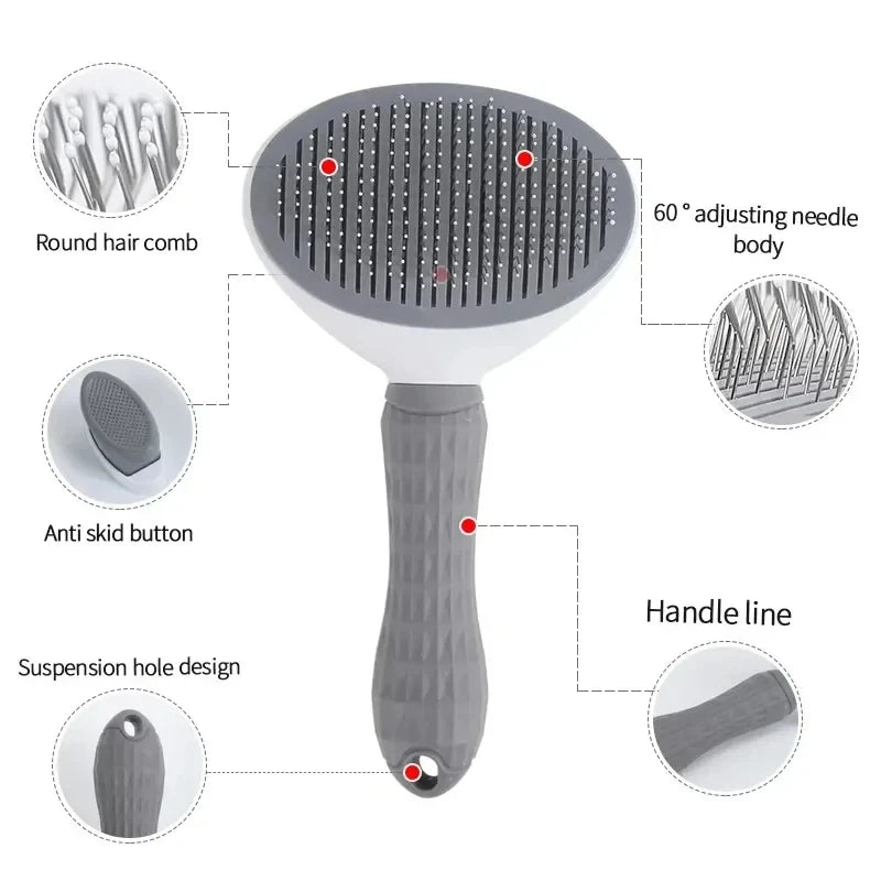 Pet Hair Removal Brush – Slicker Grooming Brush with Stainless Steel Pins for Dogs and Cats