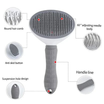 Pet Hair Removal Brush – Slicker Grooming Brush with Stainless Steel Pins for Dogs and Cats