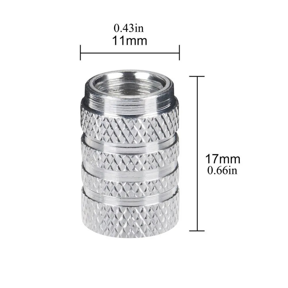 Aluminium Wheel Air Valve Covers – 4pcs Set with O-Ring Seal, Multi-Color