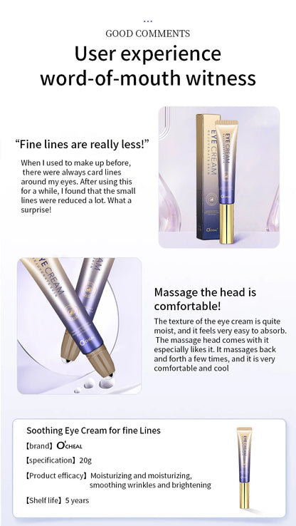 O'CHEAL Anti-Wrinkle Eye Cream with Roller Ball – Hydrating, Quick-Dry, Anti-Aging Serum – 20g