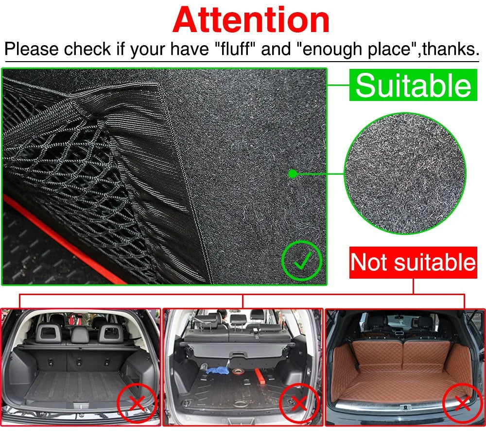 Universal Car Storage Net Organizer – 40×25 cm Interior Cargo Mesh Pocket